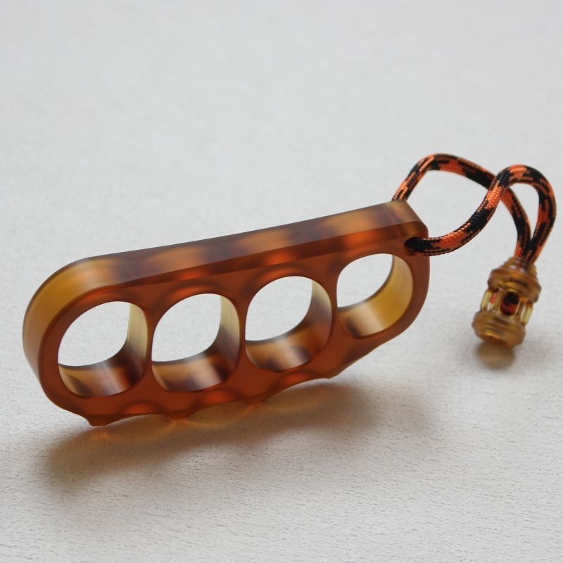 Pea- Amber Knuckle Duster Self Defense Training EDC Tool