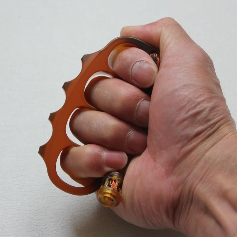 Pea- Amber Knuckle Duster Self Defense Training EDC Tool