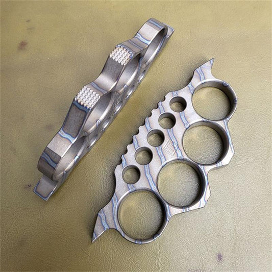Multifuncional TC4 Titanium Knuckle Duster Segurança-defesa EDC