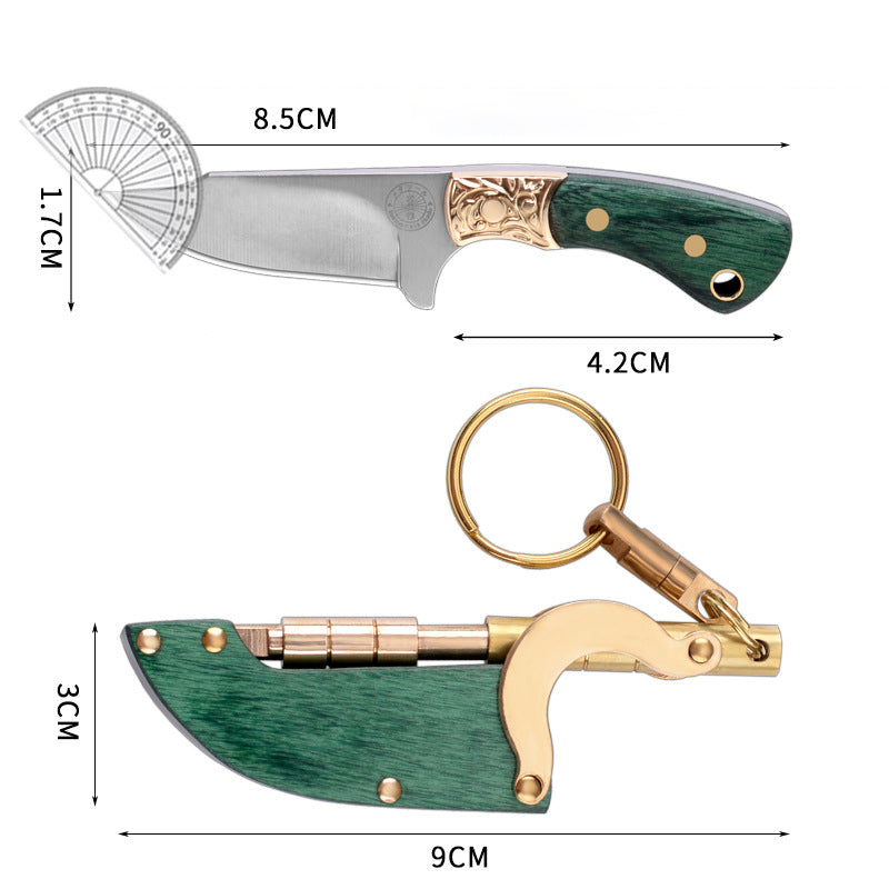 Self Sheath Mini Straight Knife Keychain Outdoor Safety-defend