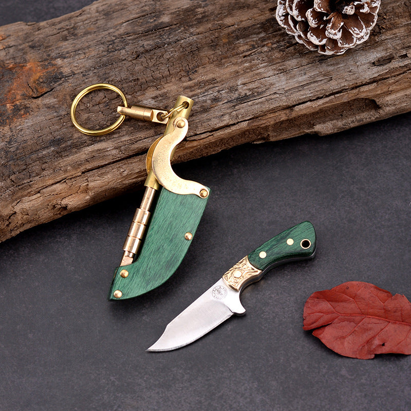 Self Sheath Mini Straight Knife Keychain Outdoor Safety-defend