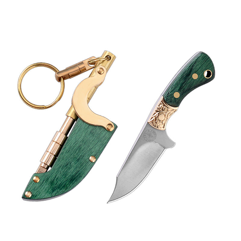 Self Sheath Mini Straight Knife Keychain Outdoor Safety-defend