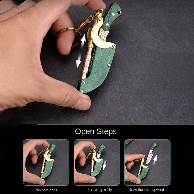 Self Sheath Mini Straight Knife Keychain Outdoor Safety-defend