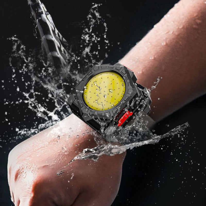 Lâmpada de iluminação à prova d'água com luz forte montada na cabeça ou no pulso