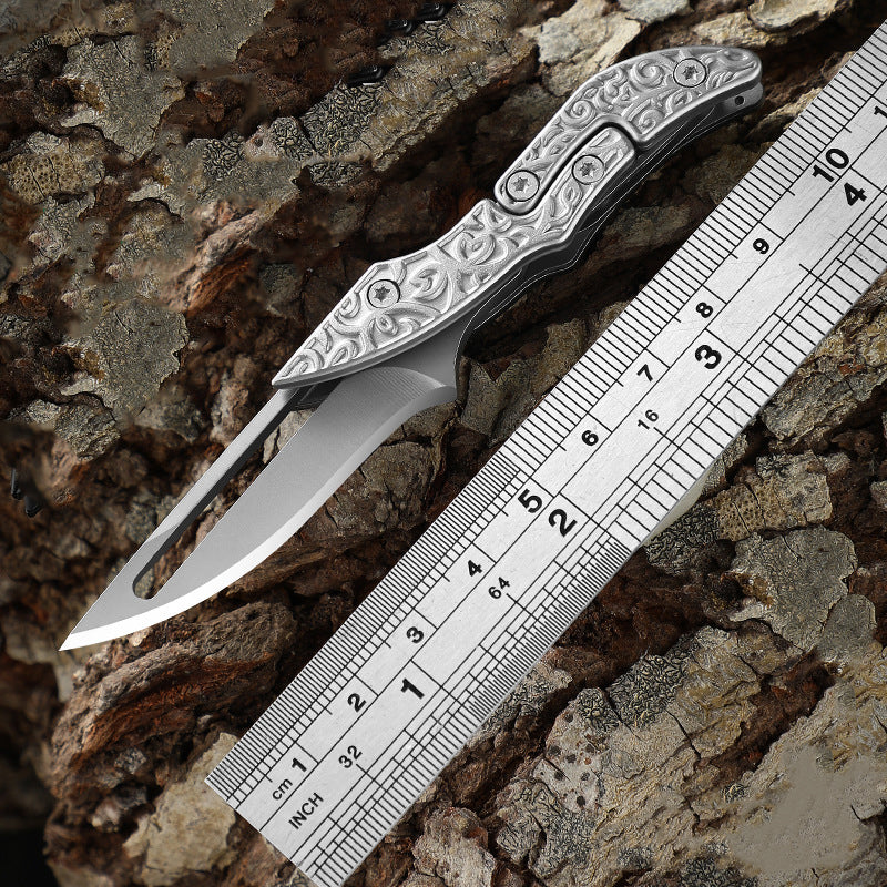 3D Carved Mini Sharp Folding Knife Self Defense Pocket Knives