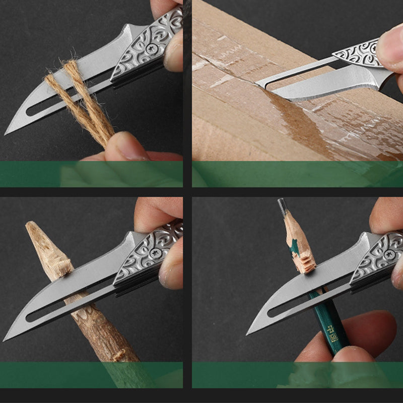 3D Carved Mini Sharp Folding Knife Self Defense Pocket Knives