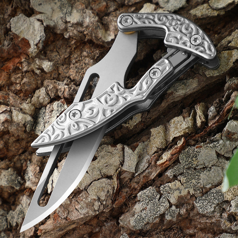 3D Carved Mini Sharp Folding Knife Self Defense Pocket Knives