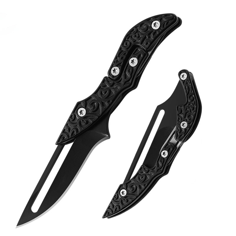 3D Carved Mini Sharp Folding Knife Self Defense Pocket Knives