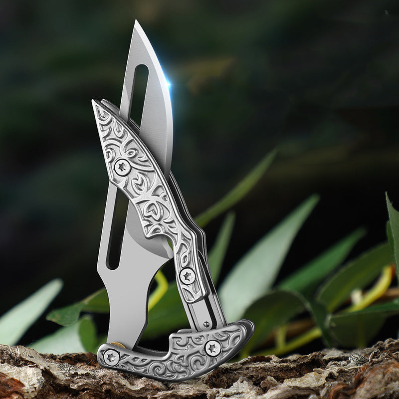 3D Carved Mini Sharp Folding Knife Self Defense Pocket Knives