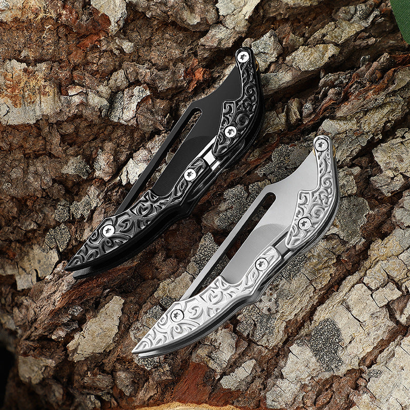 3D Carved Mini Sharp Folding Knife Self Defense Pocket Knives