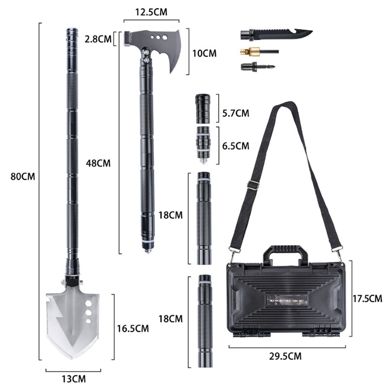Multifunctional Knife Shovel Axe Camping Survival Toolbox EDC