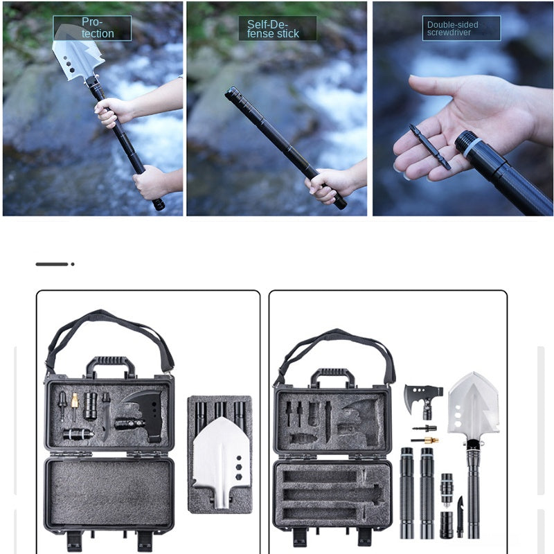 Multifunctional Knife Shovel Axe Camping Survival Toolbox EDC
