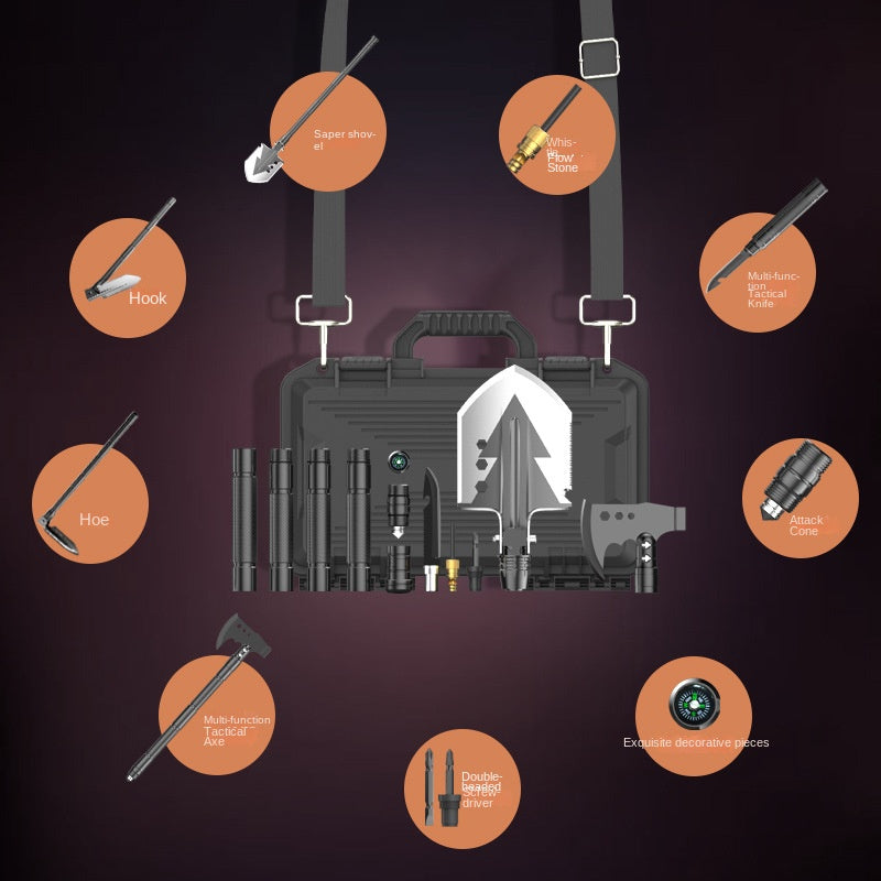 Multifunctional Knife Shovel Axe Camping Survival Toolbox EDC