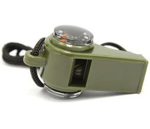 Outdoor Essential Multifunctional Survival Whistle Compass Thermometer