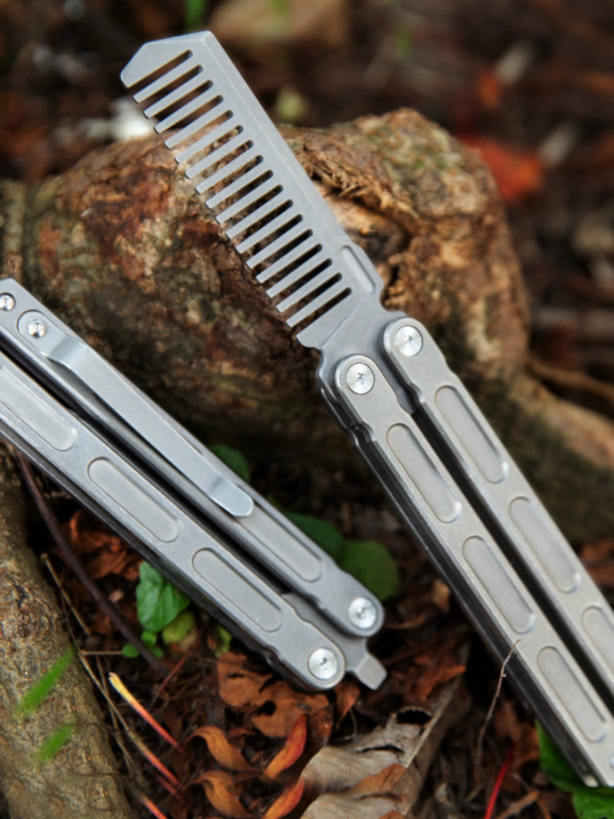 TC4 Outdoor Titanium Alloy Knife Butterfly Comb Bottle Opener EDC