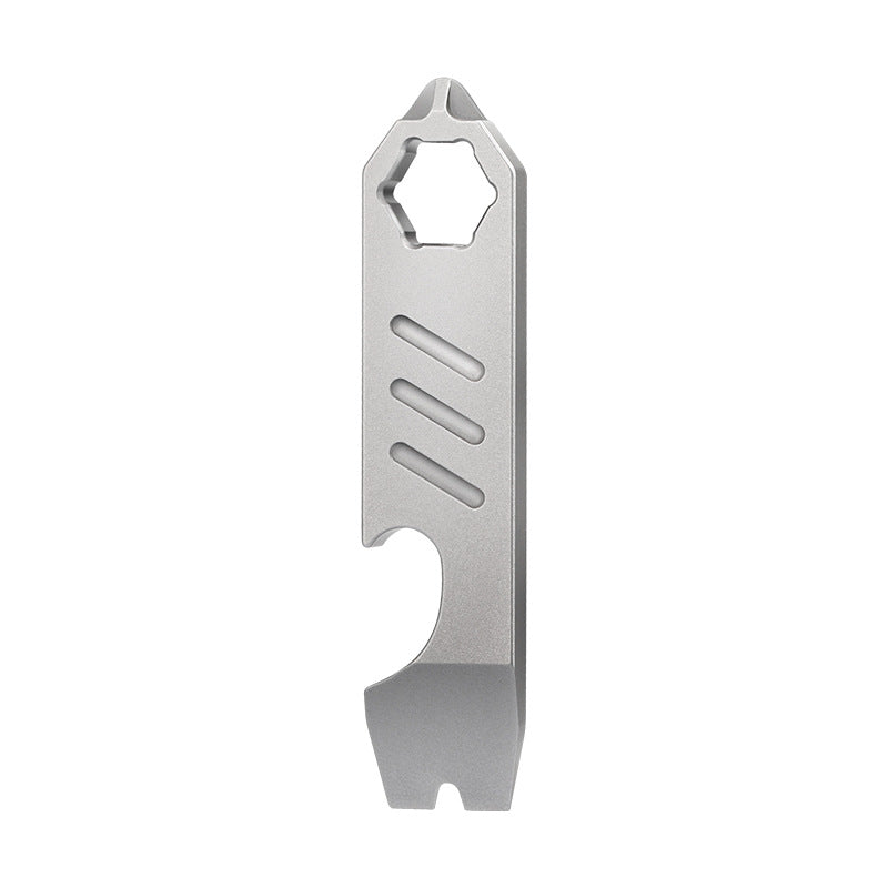 Titanium Pry Bar Beer Opener Mini Key Tag Multi Tool EDC