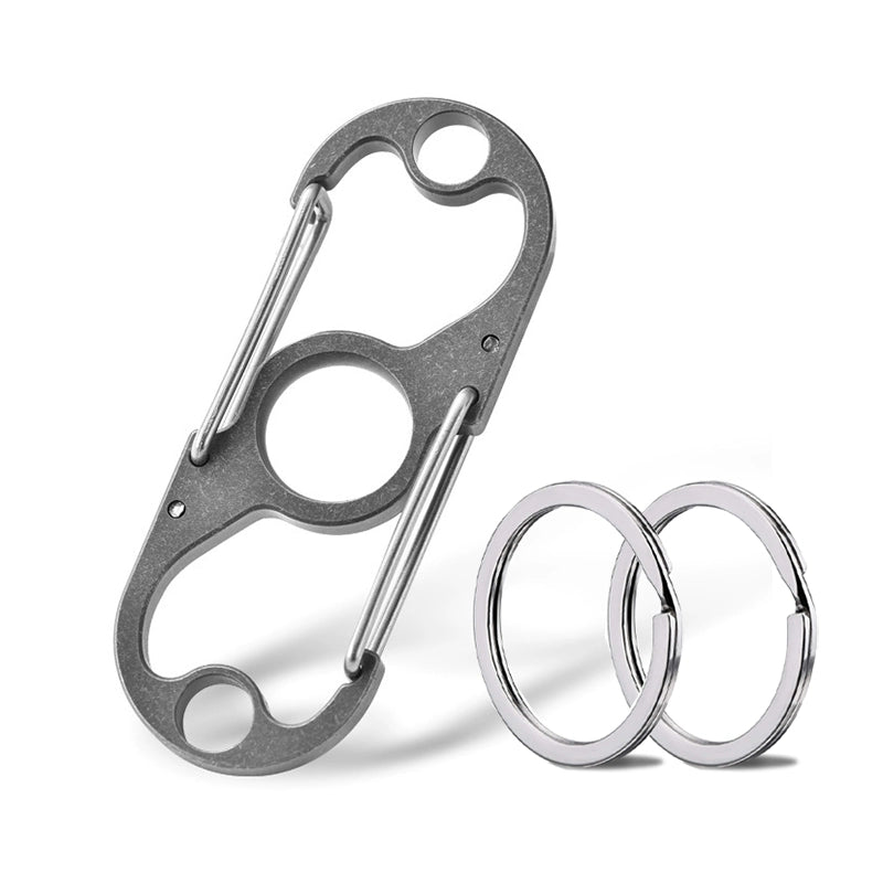 Titanium Multifunctional Double Buckle Hiking Carabiner Keychain EDC