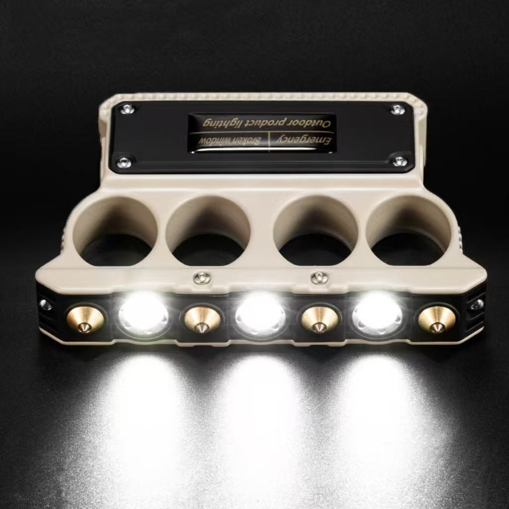 Zinc Alloy Knuckle Duster Flashlight Safety Hammer EDC