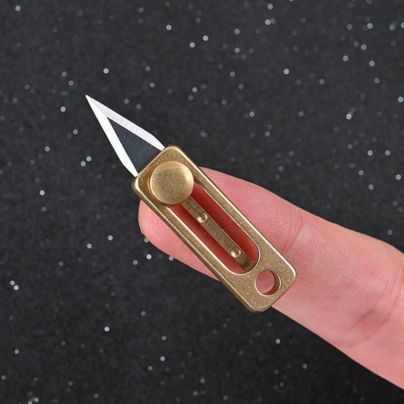 Titan Brass Slide Mini Utility Knife EDC