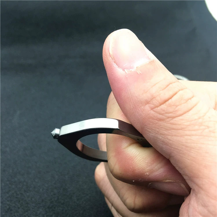 Single Finger Knuckle Duster Keyclip Portable Defense Accessory