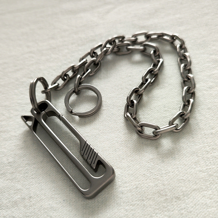 Titanium Wallet Chain Belt Loop Motorcycle Keychain EDC