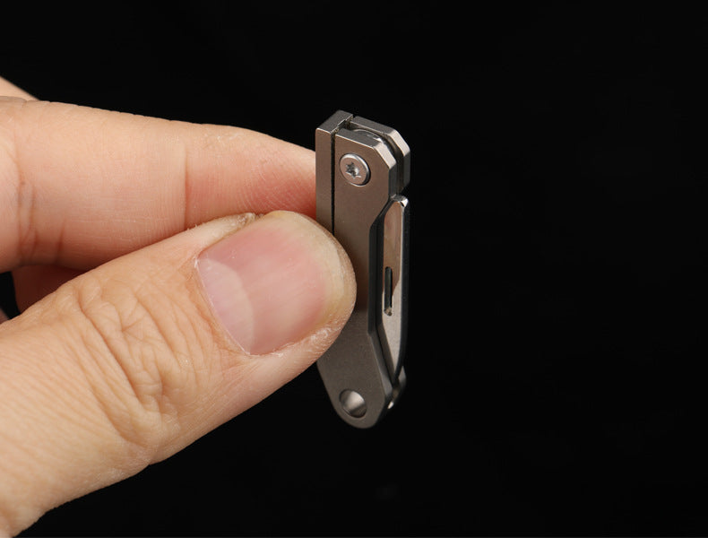 Titanium Portable Mini Folding Knife Keychain EDC