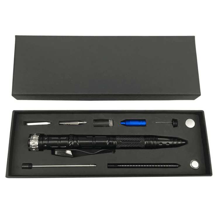Multifunctional Gyro Tactical Pen Tactical Pen Tungsten Steel LED Lighting