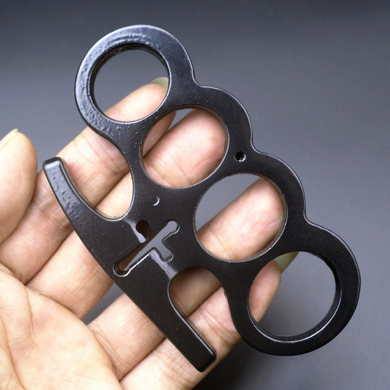 Cross-brass Knuckle Duster Four-finger Ring EDC Self Defense