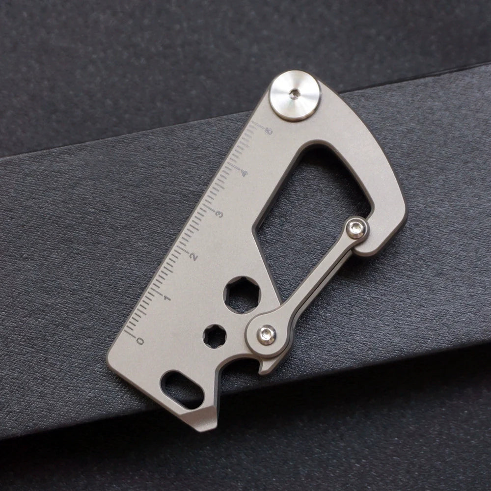 Titanium Multi-Tool Keychain Knife Bottle Wrench Opener