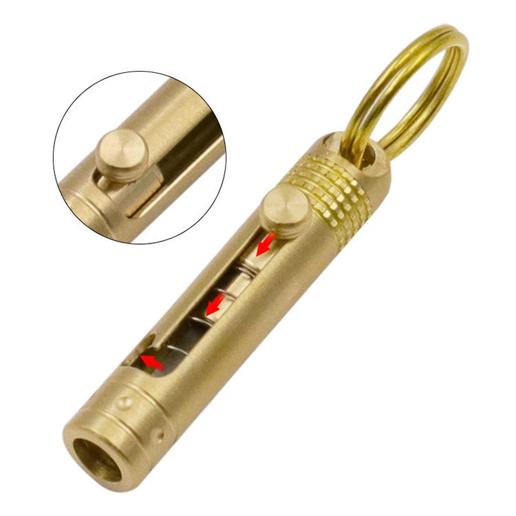 Brass Stretch Nano Blade Knife Keychain Pendant