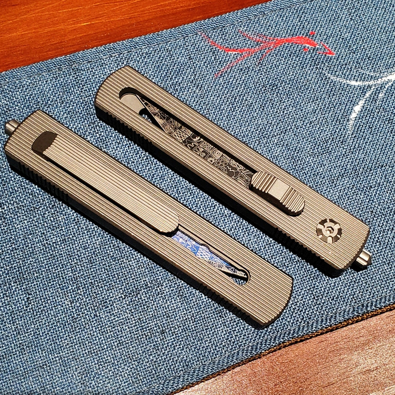 Titanium Telescopic Art Knife Tungsten Steel Broken Window EDC