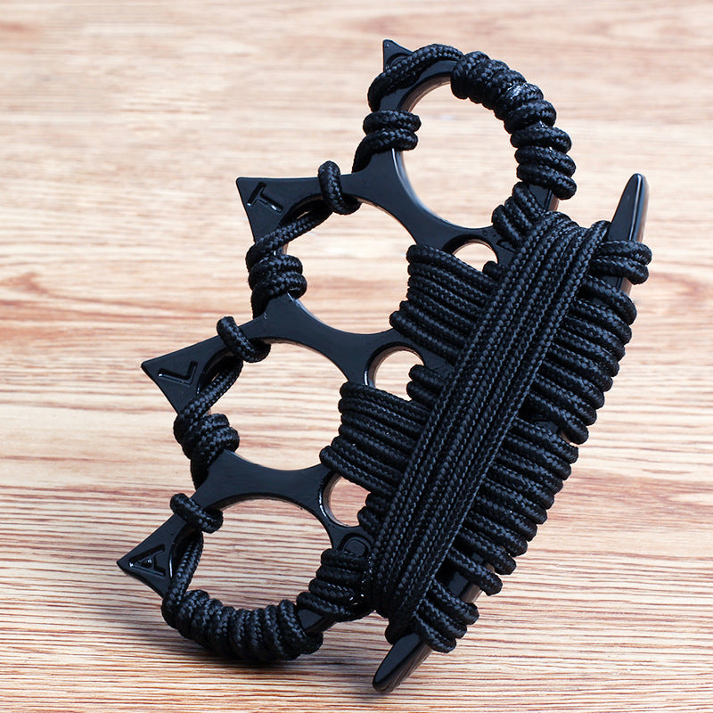 Hard Ride-Umbrella Rope Brass Knuckle Duster Finger Spiked EDC