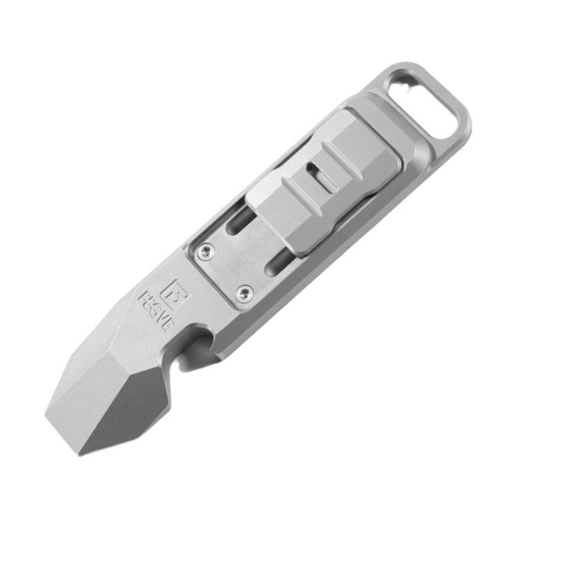 fegve Titanium Pocket Pry Bar Multi-Tool - Bottle Opener, Screwdriver & EDC Pocket Tool