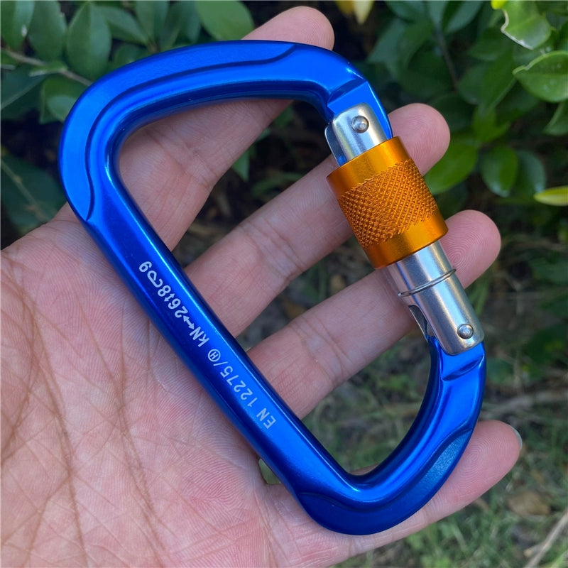 Aluminum Ascent Climbing D-Lock Carabiner Outdoor Safety Clasp