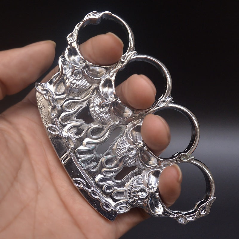 Fire Skull Zinc Alloy Knuckle Duster EDC