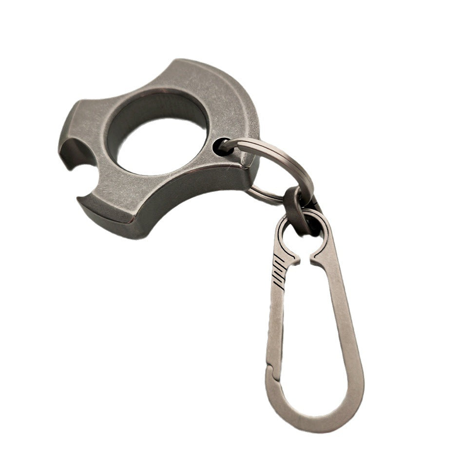 Titanium Single Finger Knuckle Keychain Broken Window Defense