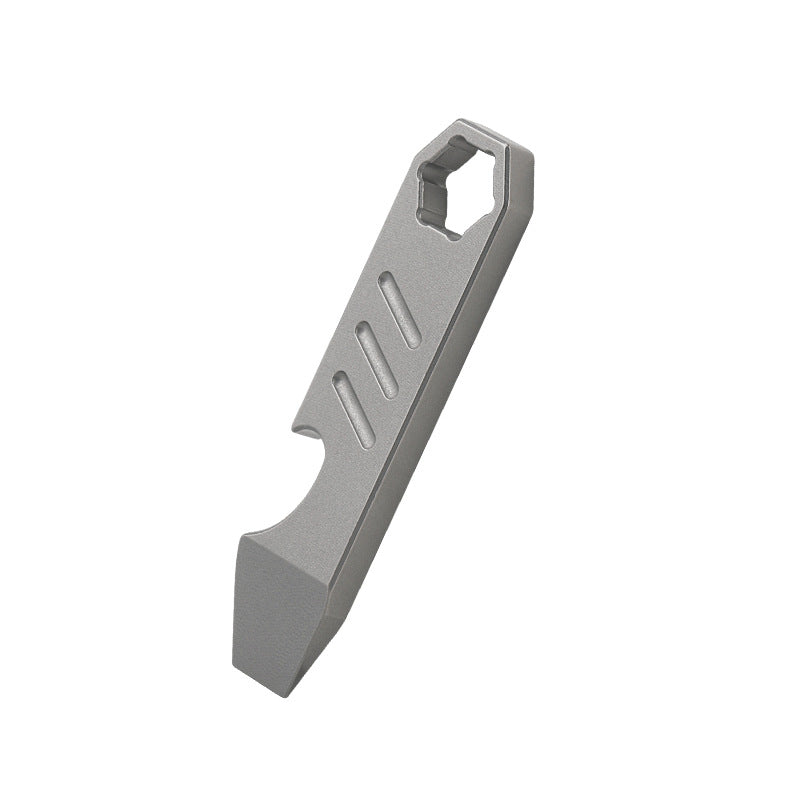 Titanium Pry Bar Beer Opener Mini Key Tag Multi Tool EDC