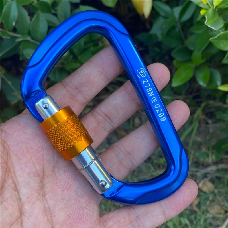 Aluminum Ascent Climbing D-Lock Carabiner Outdoor Safety Clasp