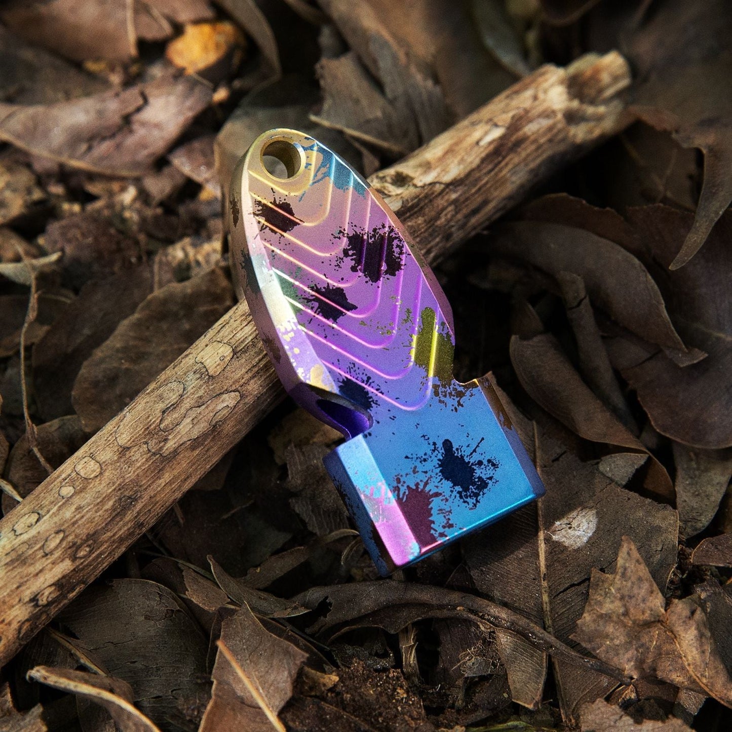 Fish Shaped Titanium Whistle Outdoor Survival Whistle Necklace Pendant