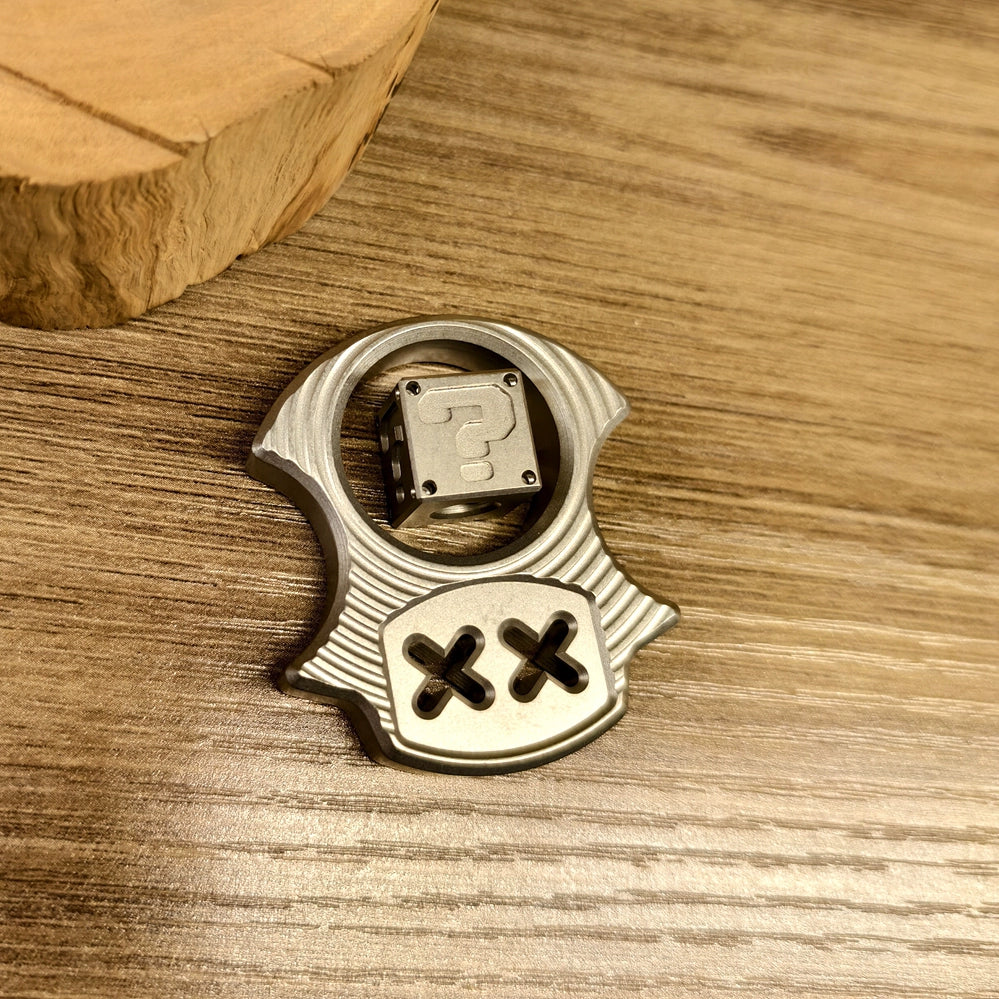 Titanium Alloy Square Corrugated Brass Knuckle Pendant Hand Strap EDC