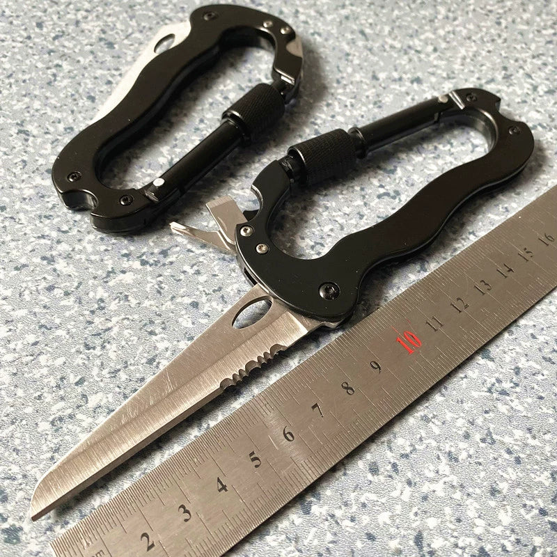 Aluminum Rock Climbing D-Type Carabiner Knife Screwdriver
