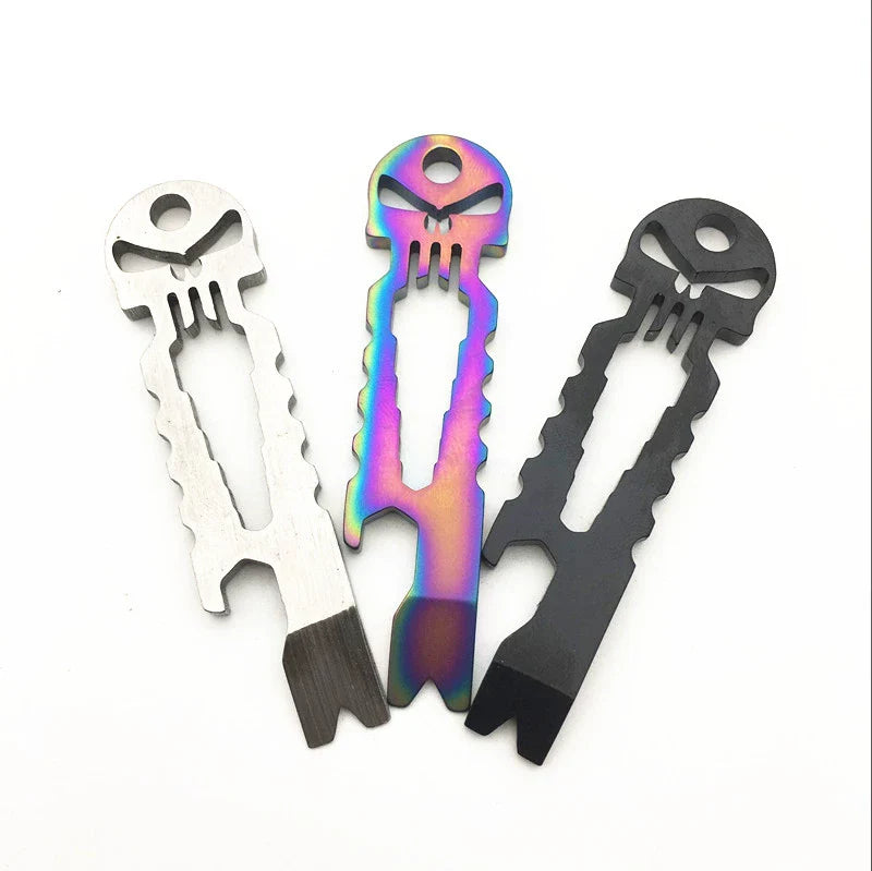 Skull Crowbar Hex Wrench Bottle Opener Multi-Tool Stainless Steel EDC