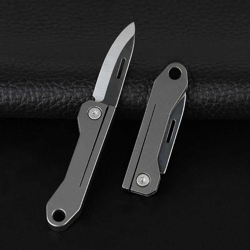 Titanium Portable Mini Folding Knife Keychain EDC