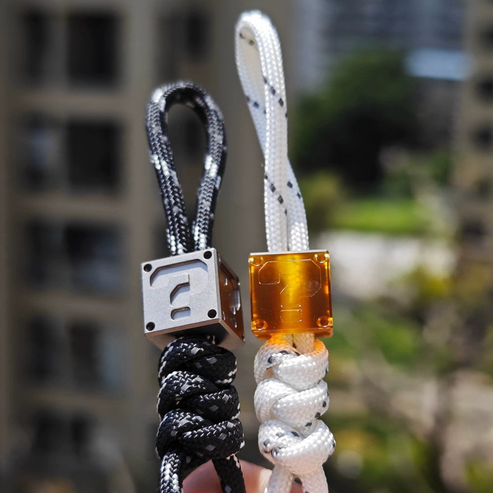 Titanium Alloy Square Corrugated Brass Knuckle Pendant Hand Strap EDC