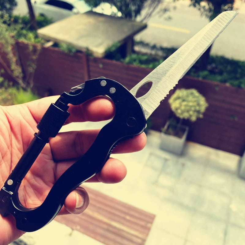 Aluminum Rock Climbing D-Type Carabiner Knife Screwdriver