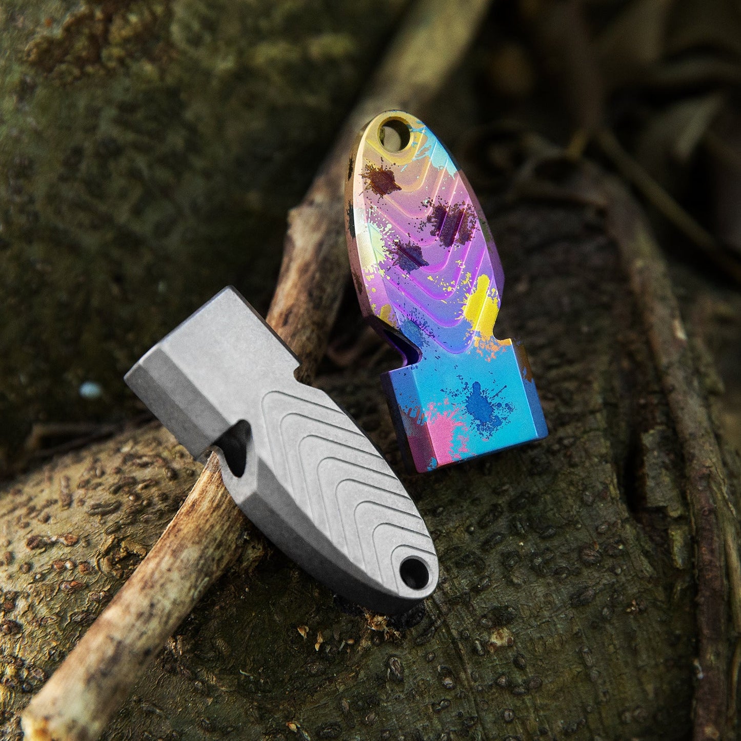 Fish Shaped Titanium Whistle Outdoor Survival Whistle Necklace Pendant
