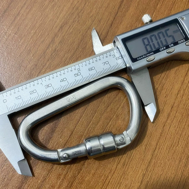 316 Stainless Steel GripLock D-Rig Heavy-Duty Climbing & Haulage Clip