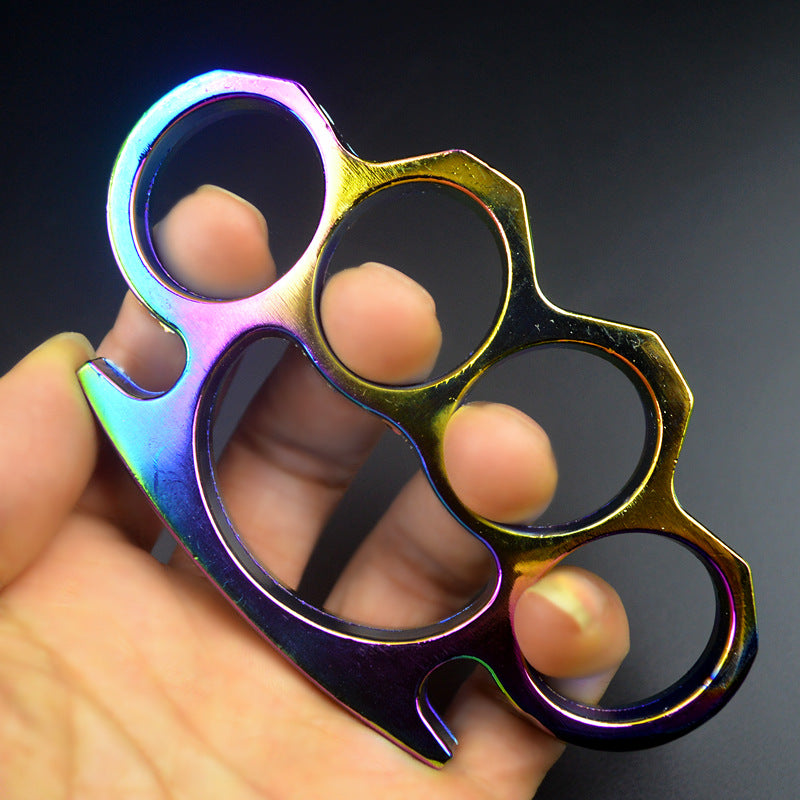 FulColor-brass Knuckle Duster Homens Mulheres Outdoor Defense Tool EDC