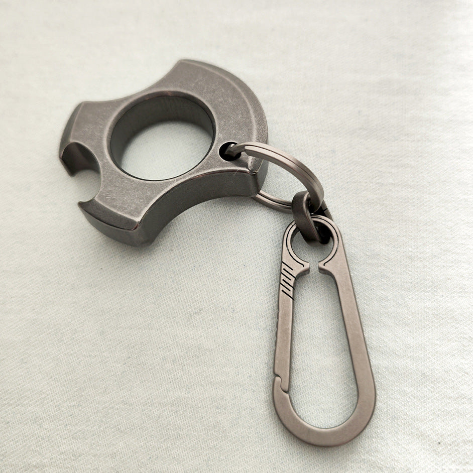 Titanium Single Finger Knuckle Keychain Broken Window Defense