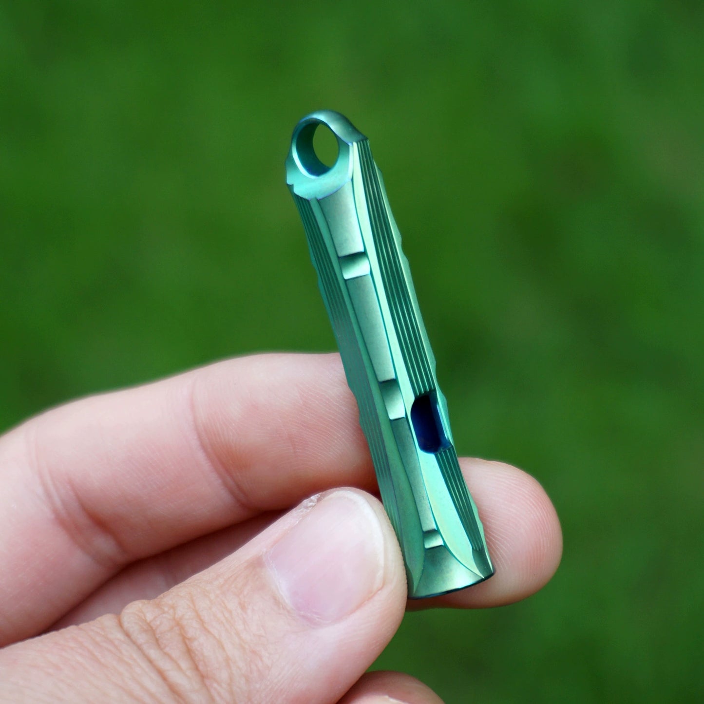 Green Bamboo Titanium Alloy Single Tube Whistle Camping Survival Whistle
